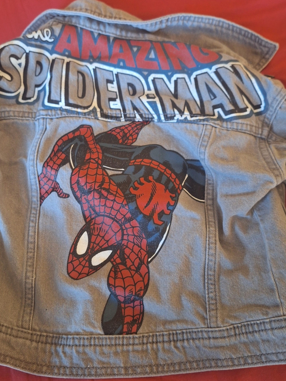 Spiderman Marvel  Gray Jean Jacket